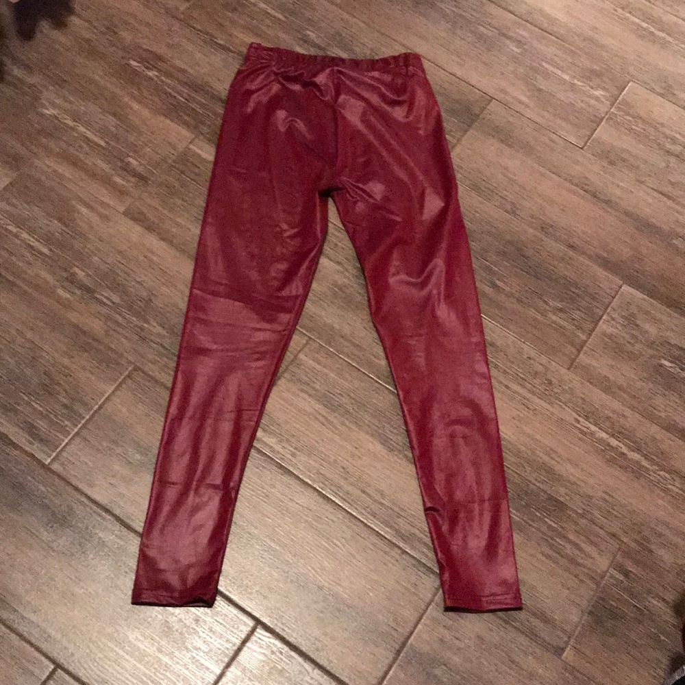 Burgundy Polyester/Spandex Pants